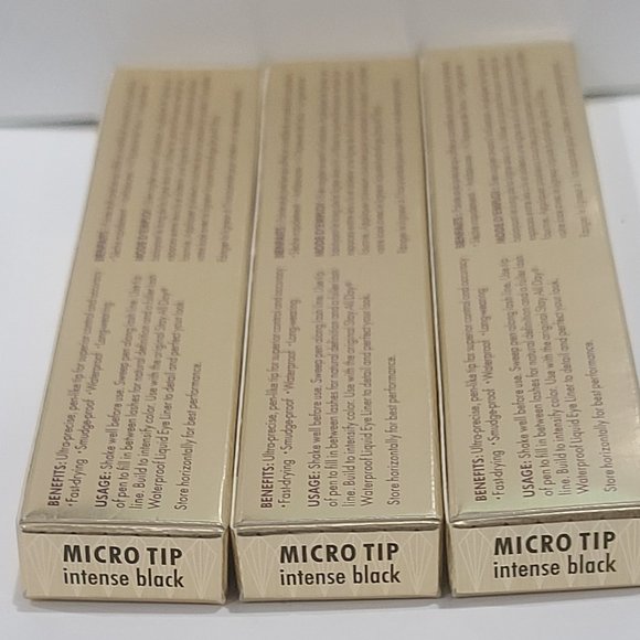 3 ✅3 x STILA Micro Tip INTENSE BLACK Stay All Day WPROOF Liquid Eye Liner ✨NIB's - Picture 13 of 13